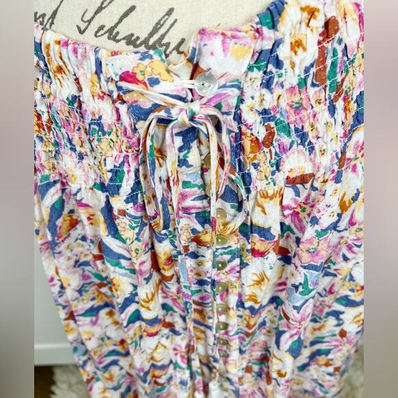 Cynthia Rowley Floral High‎ Waisted Long Button Down Skirt Size XL - Picture 3 of 11